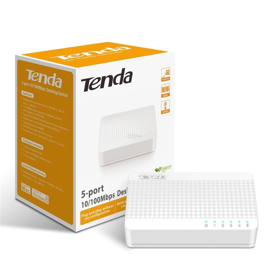 Switch Tenda S105 5-Port 10/100Mbps me Shpejtësi 200Mbps